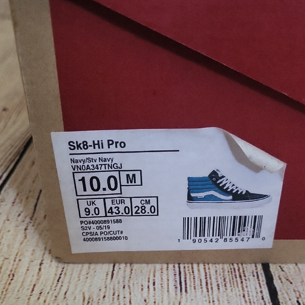 Vans Blue and White High-Top Sneakers - Picture 4 of 5